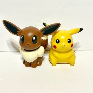 Set of 2 1998 Nintendo Pokémon Talking Toys. Pikachu & Eevee